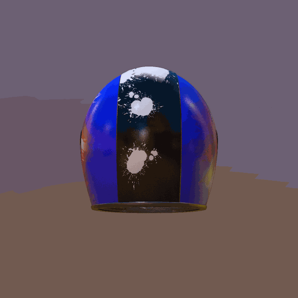 Animated motorcycle helmet