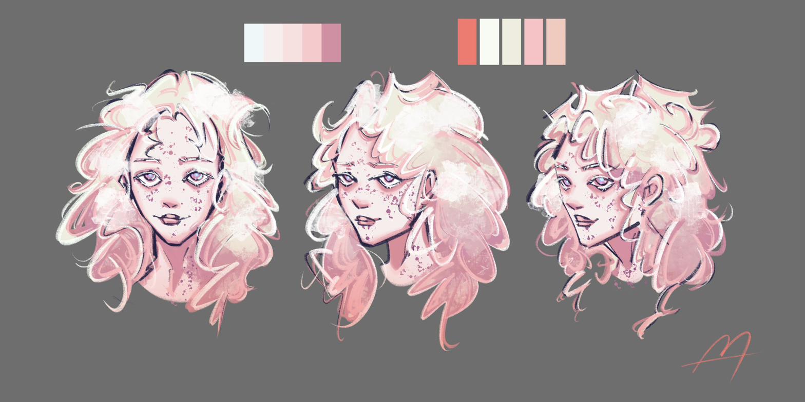 Snow White face portrait illustration